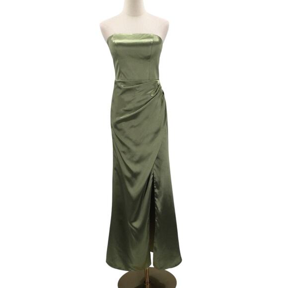 AW BRIDAL SZ 4 S fennel seed green Syeda bridesmaid formal party maxi dress B92 - Picture 3 of 10